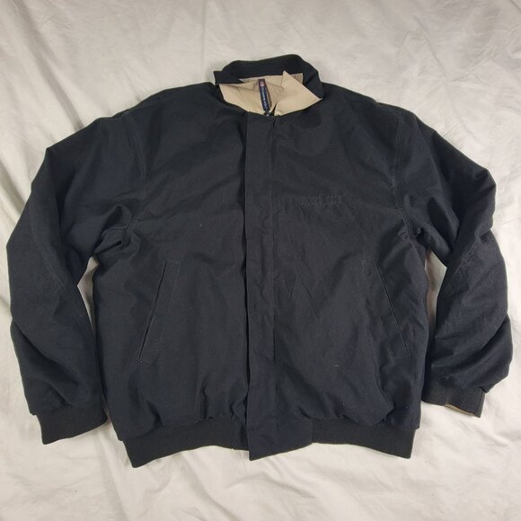 Chaps Ralph Lauren Mens Medium Black Jacket Winter Warm Casual Outdoors Full Zip - Picture 1 of 11